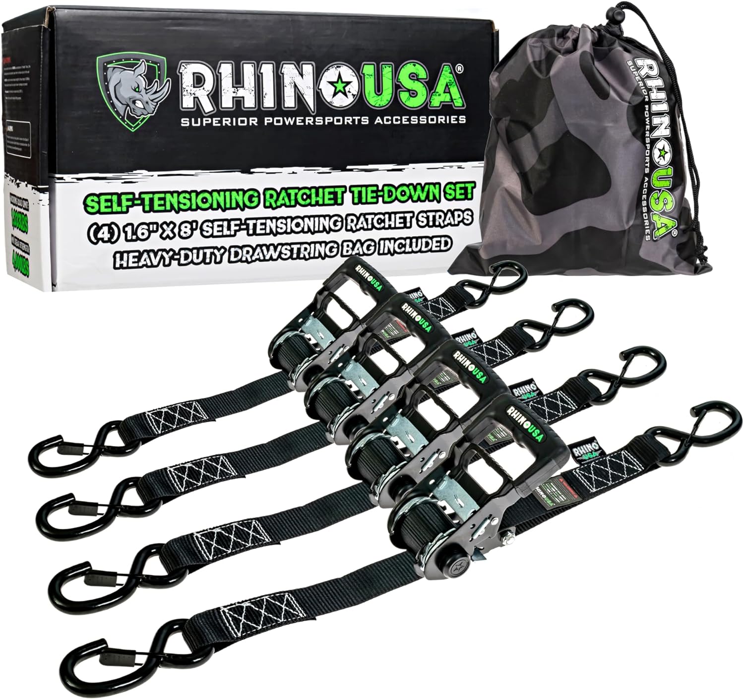 1.6" Self-Tensioning Ratchet Straps