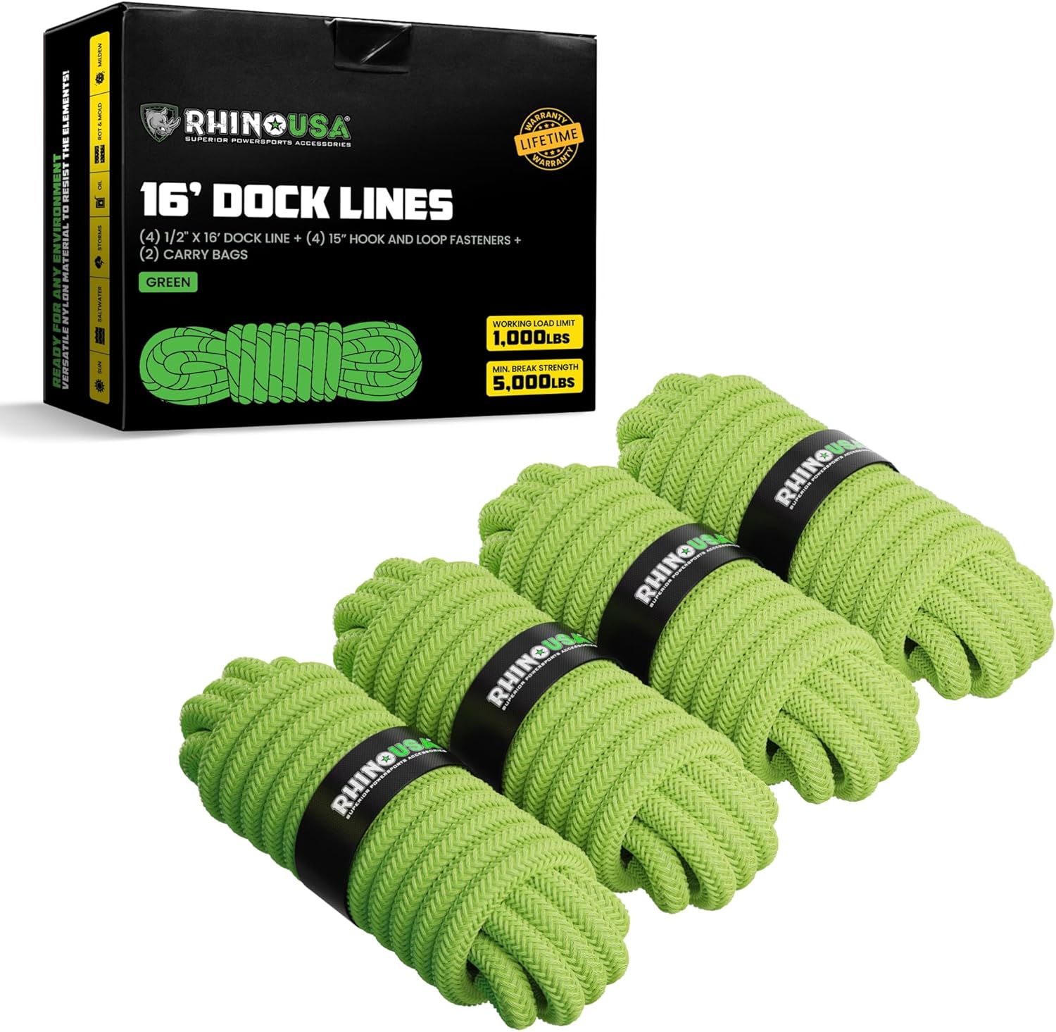 Heavy-Duty 16' Dock Lines