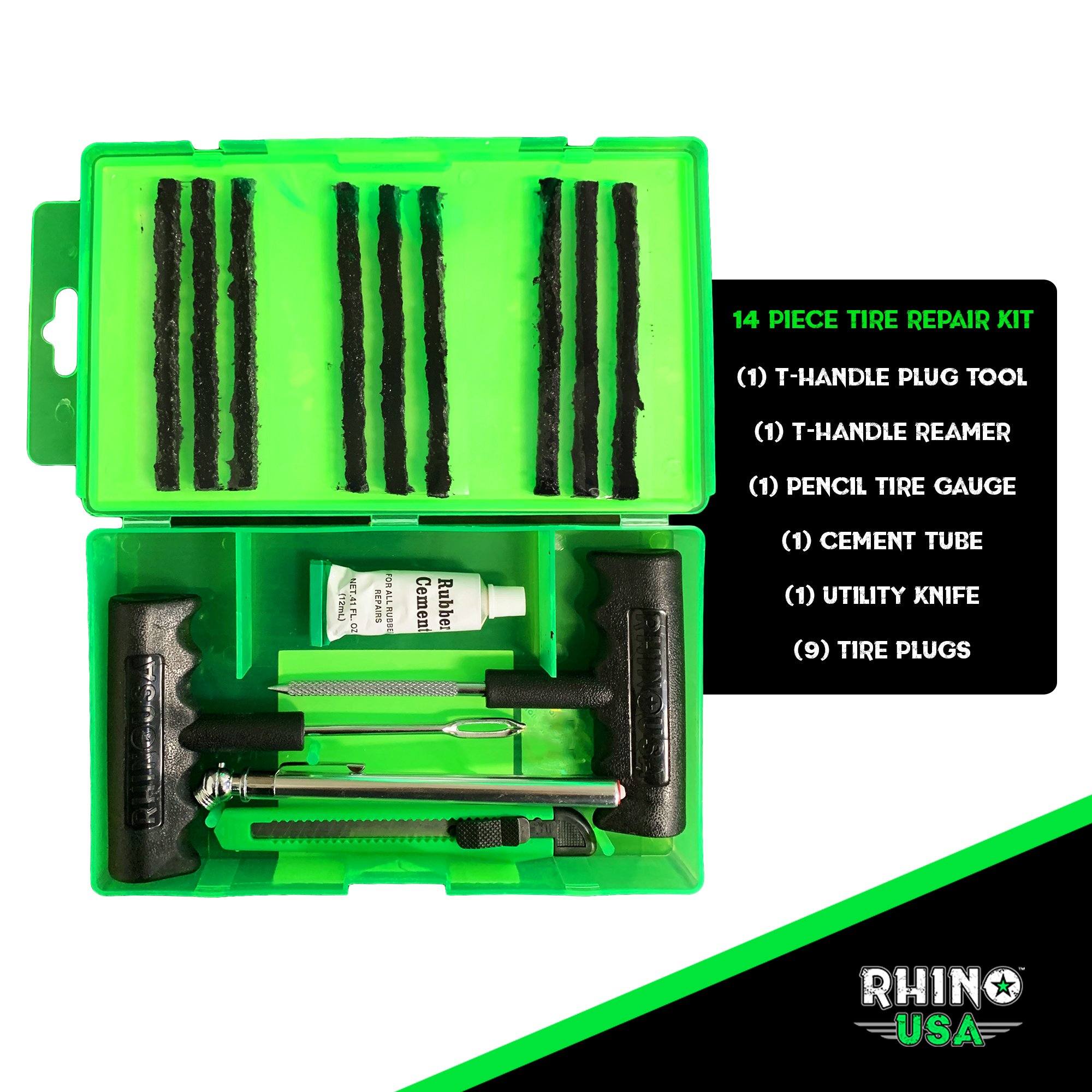 14-Piece Compact Tire Repair Kit Recovery Rhino USA, Inc. 