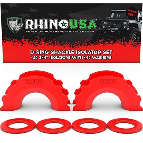 D-Ring Shackle Isolators Recovery Rhino USA Red 